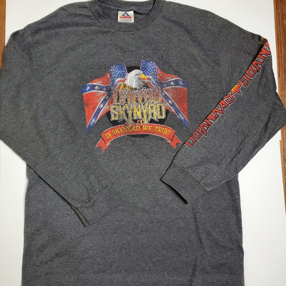 Vintage Lynyrd Skynyrd In Skynyrd We Trust Stars Bars Flags T Shirt Size Large